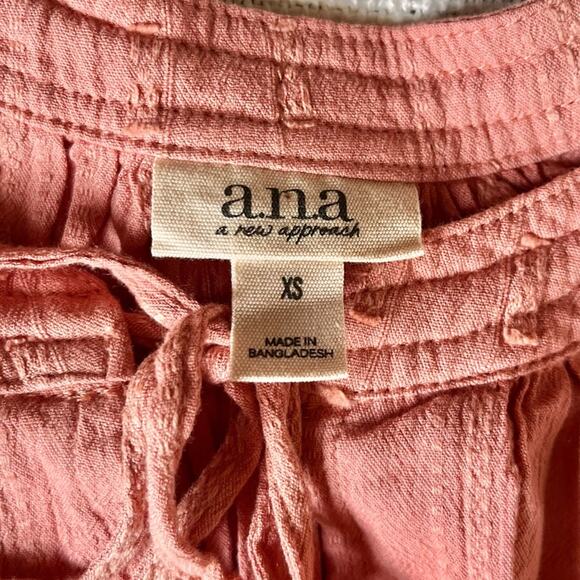 a.n.a light coral puff sleeve peplum blouse x-small - Picture 2 of 5